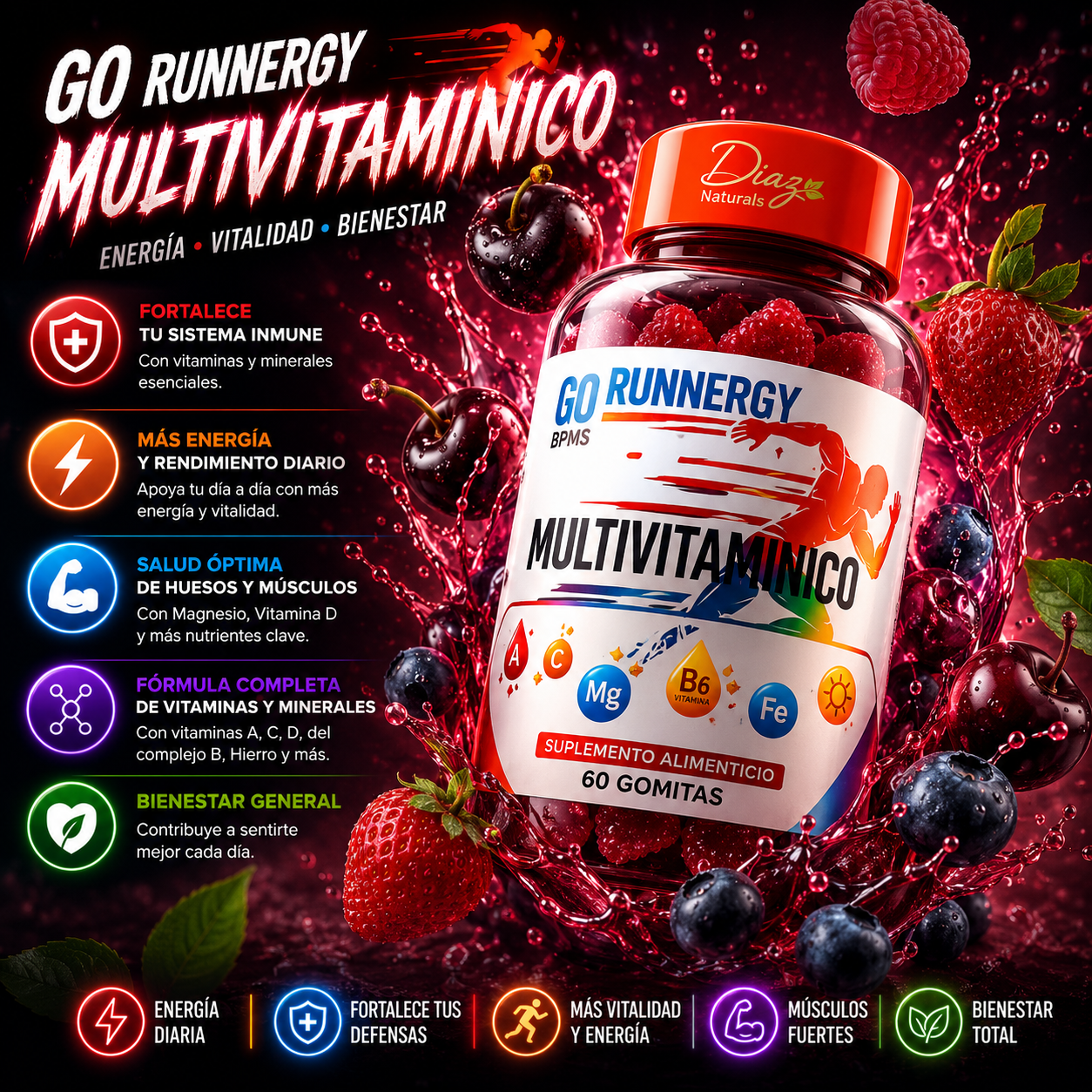 Gomitas Multivitamínicas Go Runnergy